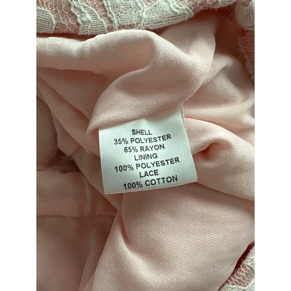 Dainty Jewells Pink Lace Peplum Top With 3/4 Sleeves & Back Zipper Closure XXL - Picture 5 of 6